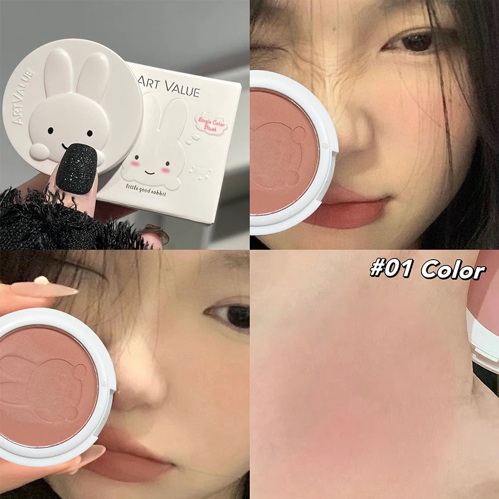 Monochrome Blush Palette Matte Peach Rouge Cute Bunny Rose Red Cheek Tint Blusher Powder Natural Face Contouring Shadow Makeup - AliExpress 66