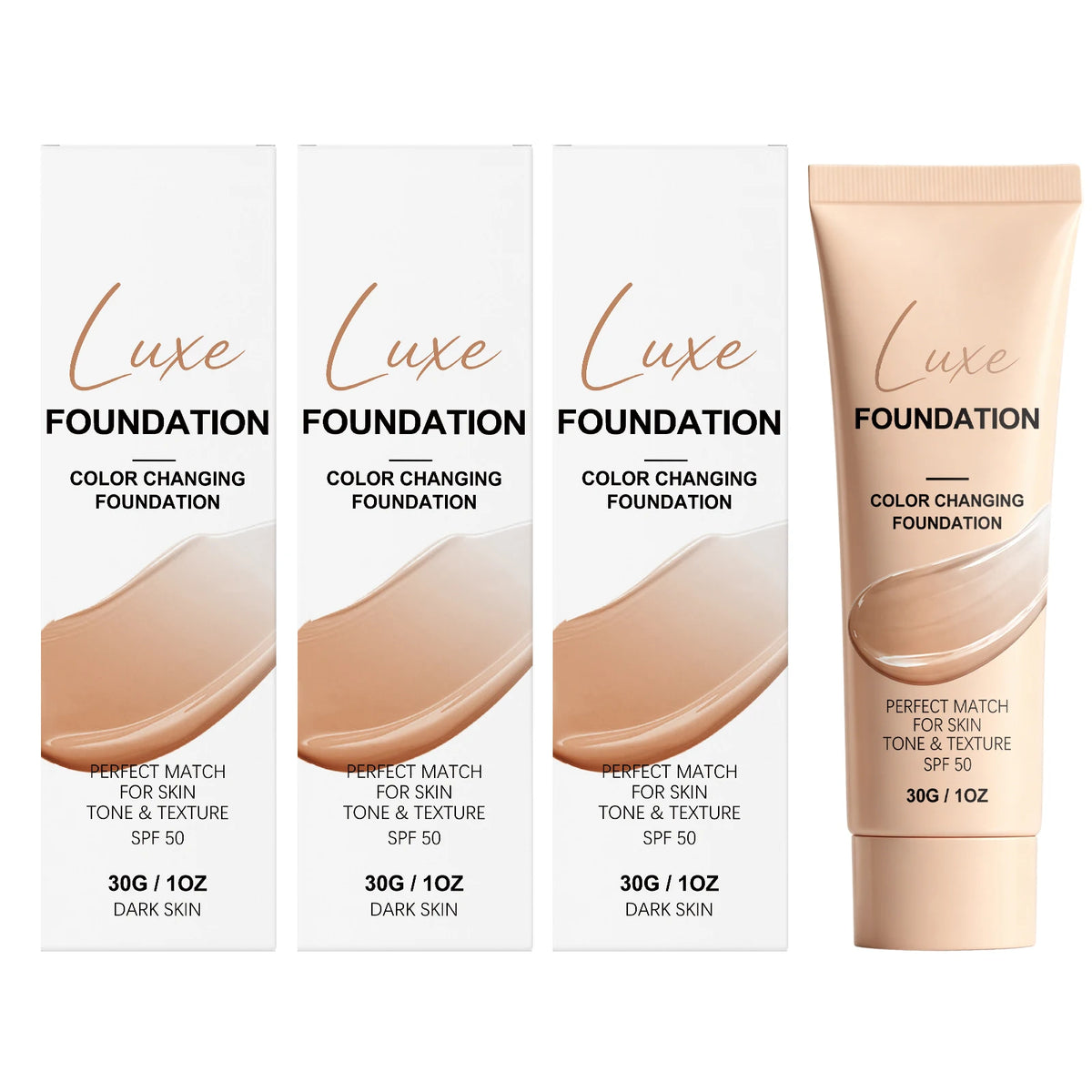 Color Changing Foundation Hydrating Even Skin Tone Soothing Skin Reliev Dryness Brighten Lightweight SPF50 Coverage Makeup Base