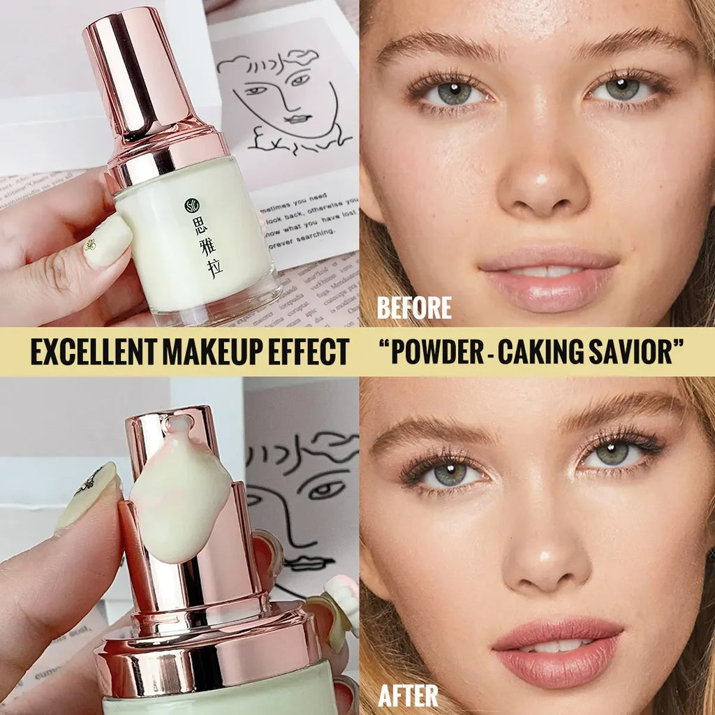 Long-Lasting Matte Finish Makeup Primer Cream - Oil Control Anti-Shine Beauty Skin Care for Smooth Flawless Foundation Applicati