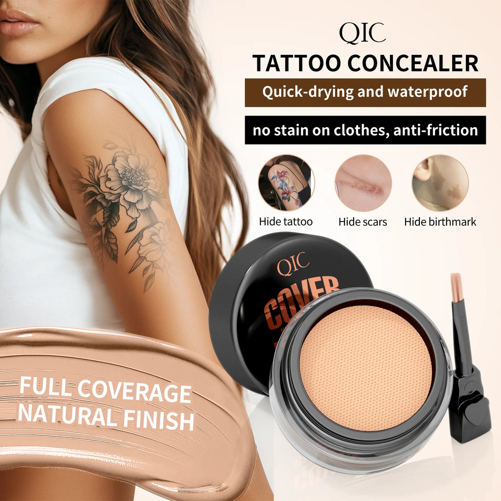QIC Waterproof & Sweatproof Concealer Cream - Tattoo coverage, Long-Lasting Foundation, Natural,Full coverage, All Skin Types - AliExpress 66