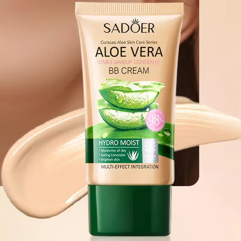 Aloe Vera BB Cream-Hydrating Moisturizes Full Coverage Foundation Makeup,Long-Lasting Coverage Concealer Cover Blemishes Make Up