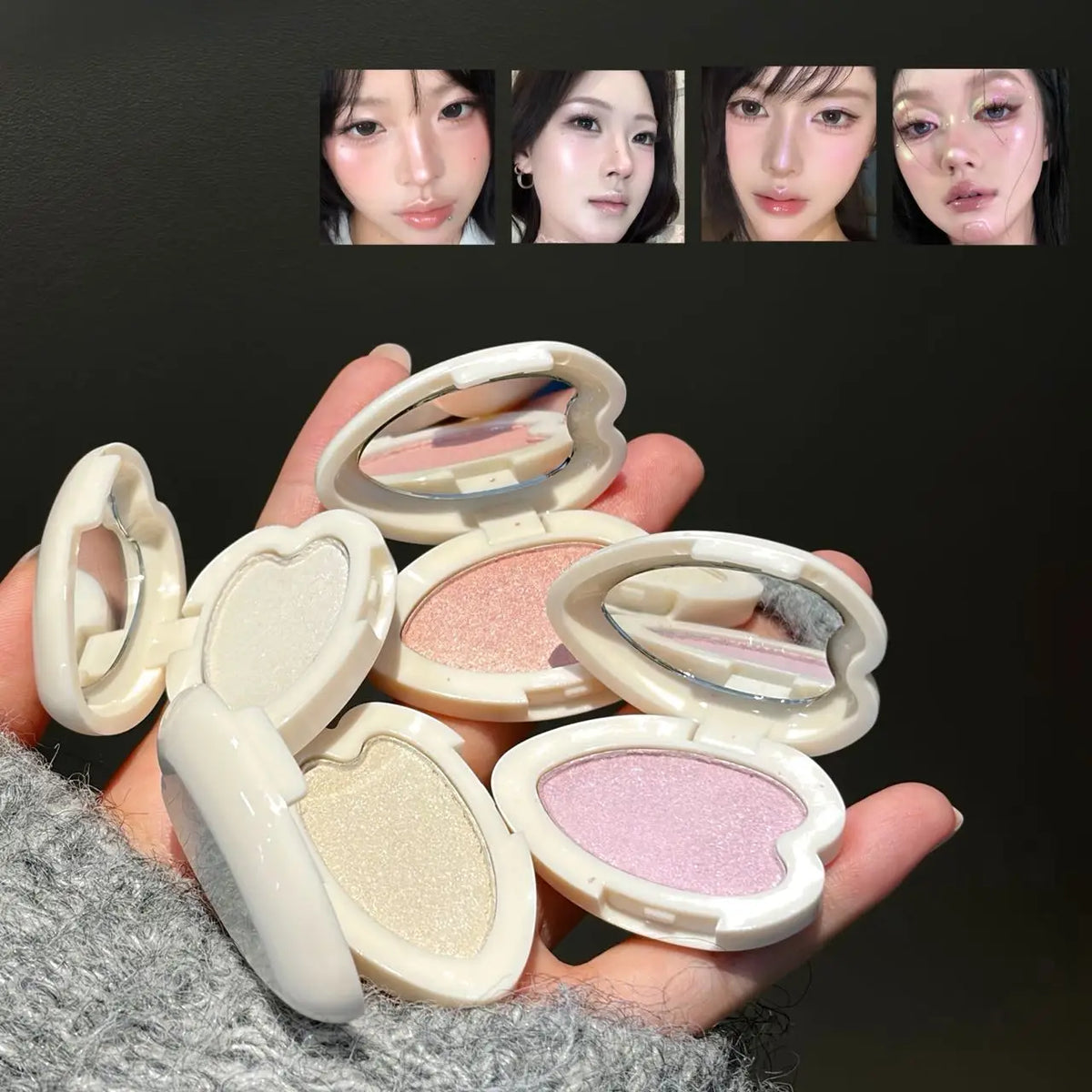 Pearlescent Shimmer Highlighter Eyeshadow Fine Glitter Multi Use Face & Eye Highlight Portable Single Pan High Gloss Makeup - AliExpress 66