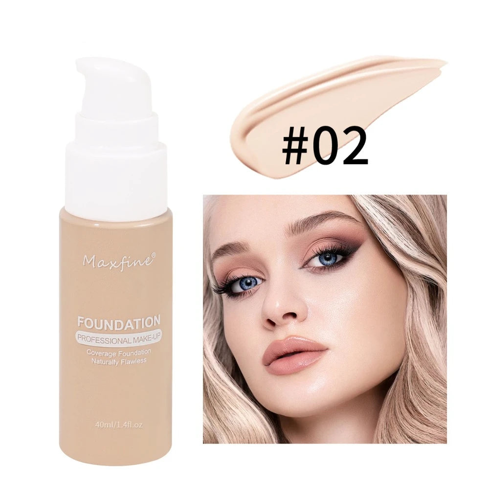 Professional Oil-Control Liquid Face Foundation Waterproof Full Coverage Matte Base Long Lasting Makeup Base