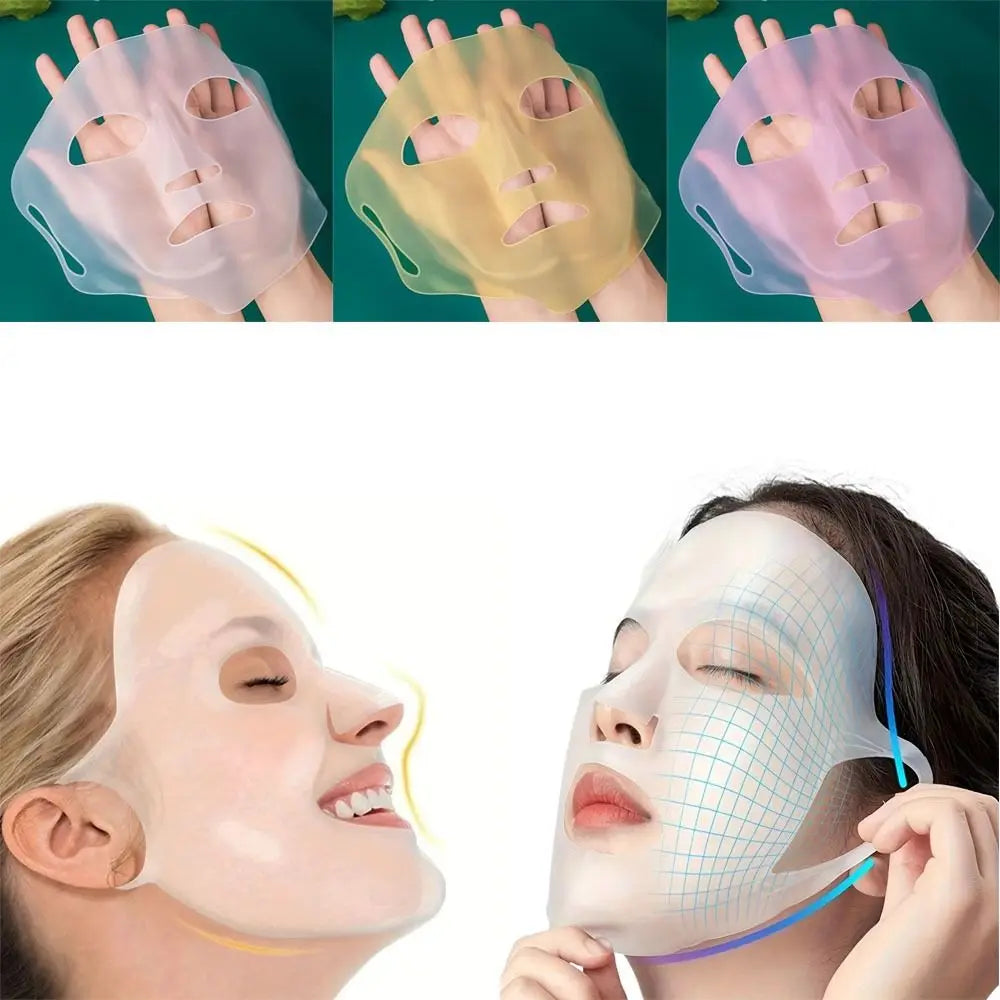 Reusable Silicone Face Mask Holder 3D Ear Hanging Design Moisturizing Facial Mask Cover Anti Wrinkle Auxiliary Mask