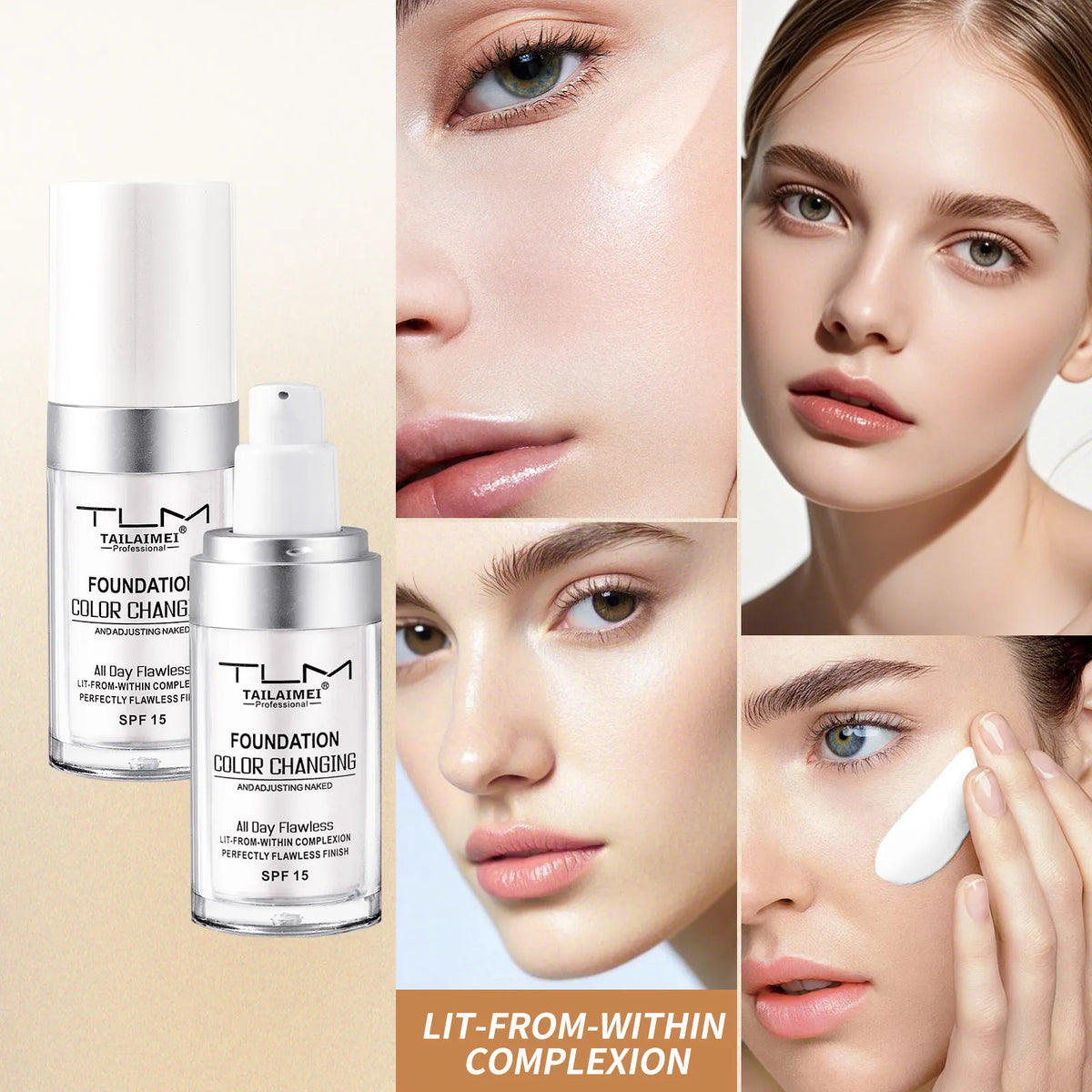 TLM Liquid Foundation Color Changing Concealer Waterproof Natural Brighten Skin Tone Face Cosmetics Makeup for Women & Men 30ml - AliExpress 66