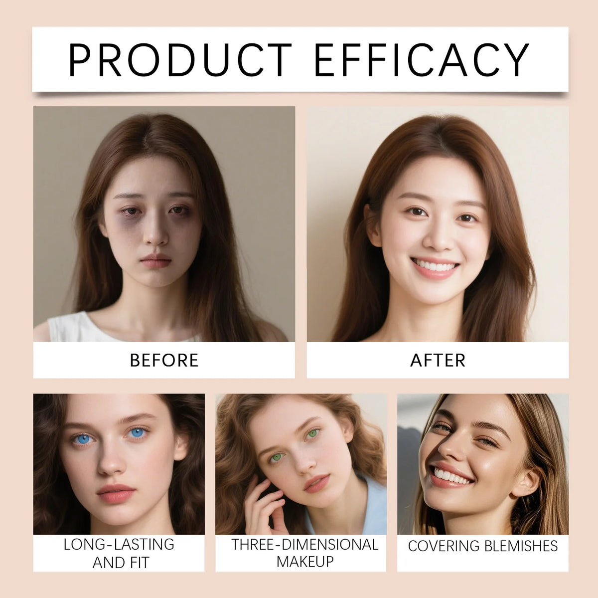 SPF 30 Tinted Moisturizer BB Cream with Hyaluronic Acid Hydrating Skin Tint Natural Glow Foundation & Eco Brush Face Makeup