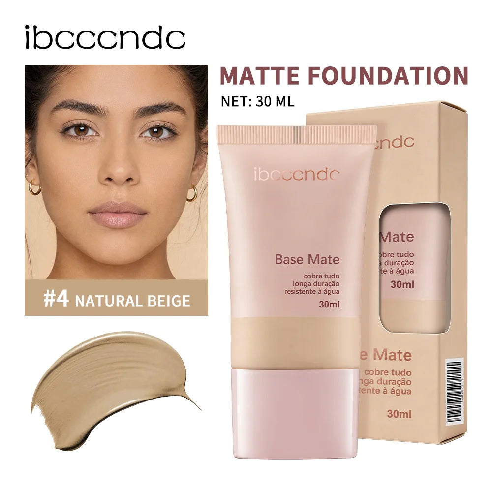 Matte Foundation Natural Coverage Smooth Skin-Friendly Deep Skin-Nourishing Long-Lasting & Waterproof Gentle Cares Foundation