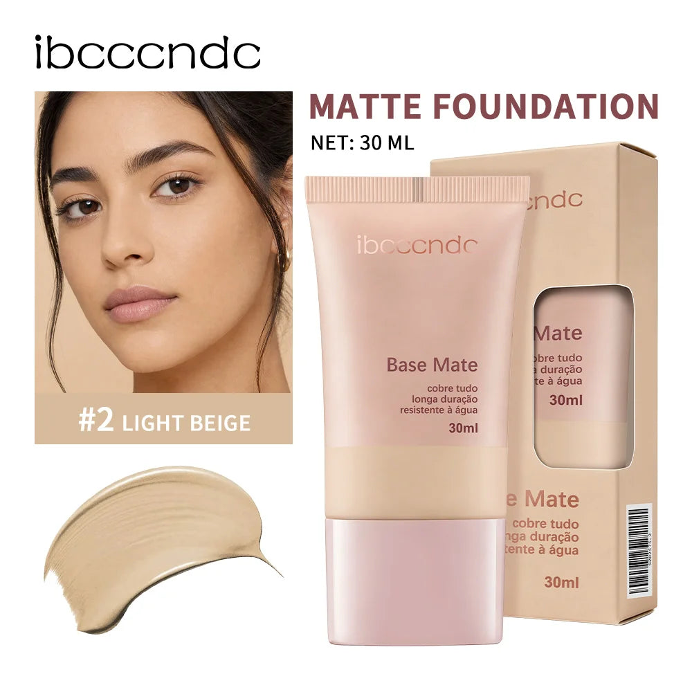 Matte Foundation Natural Coverage Smooth Skin-Friendly Deep Skin-Nourishing Long-Lasting & Waterproof Gentle Cares Foundation