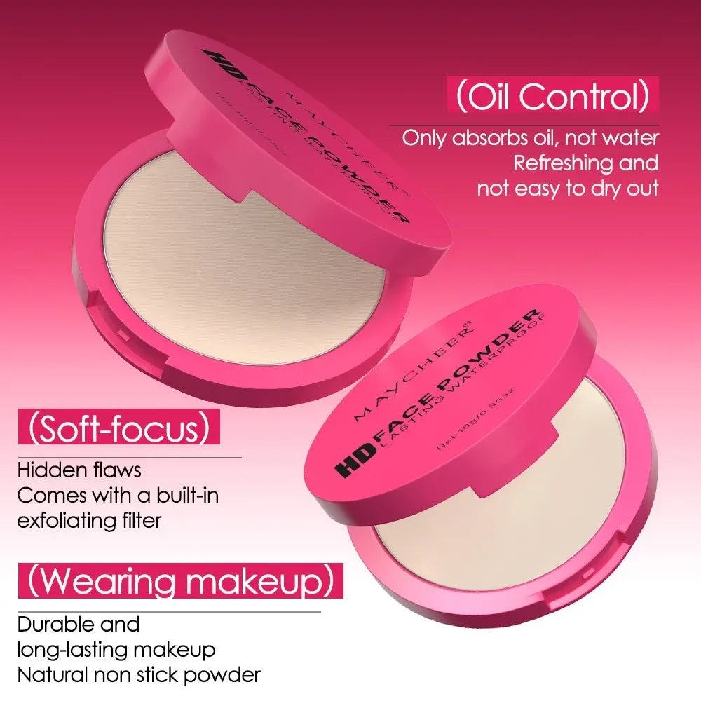 Natural Matte Pressed Powder Foundation Oil Control Brightening Whitening Compact Concealer Face Base Makeup Cosmetic
