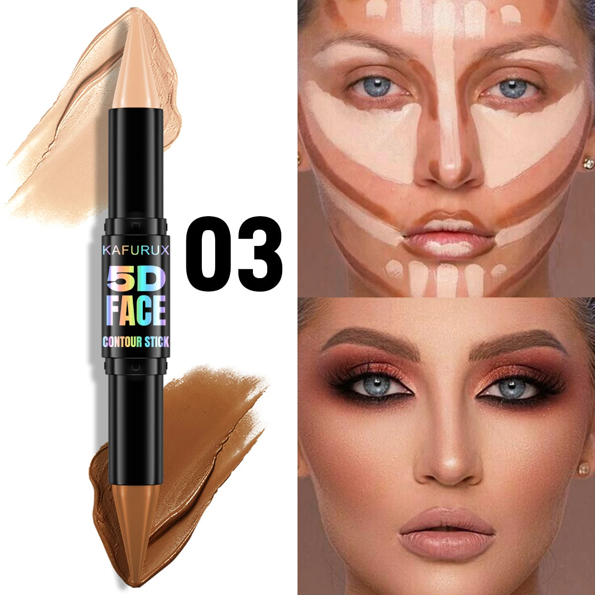 1PC Contour Stick Duo, Double-Eneed Highlight and Shadow Cream Waterproof Full Coverage Face Foundation Concealer Pen Long Lasti - AliExpress 66