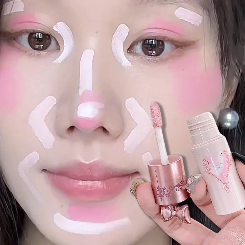 Lightweight Brightening Concealer Liquid, Matte Highlighter & Contour Stick, Natural Full Coverage Face Makeup for Dark Circles
