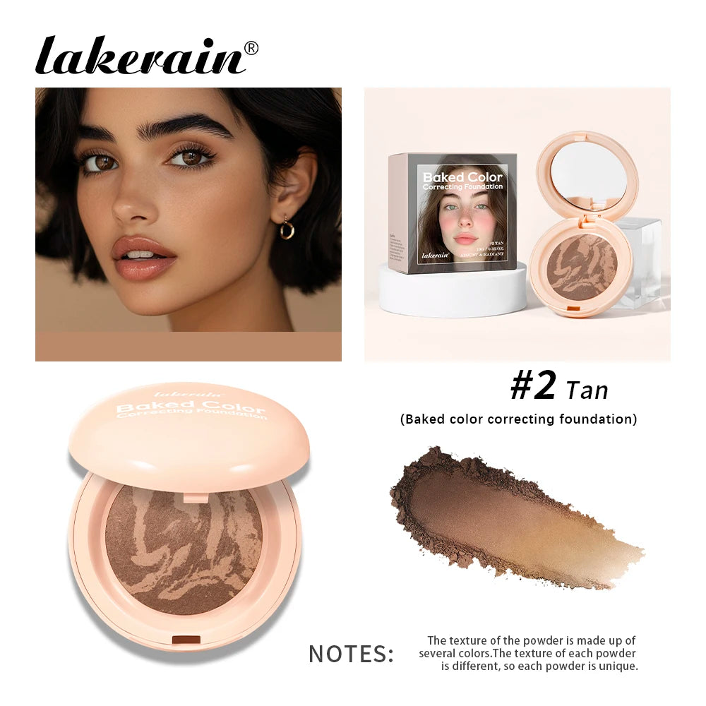 Demi Matte Natural Finish Baked Brighten Color Correcting Powder Foundation Buildable Light to Coverage Oil Control Makeup - AliExpress 66