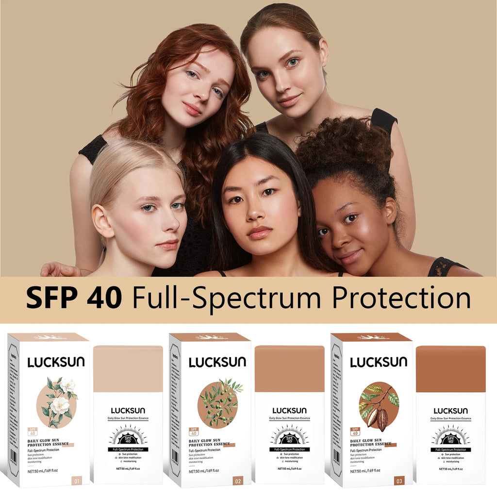 LUCKSUN Tinted Moisturizing Makeup Base Foundation 50ml Sunscreen Foundation SPF40 Makeup Base, 3 Shades Choices - AliExpress 66