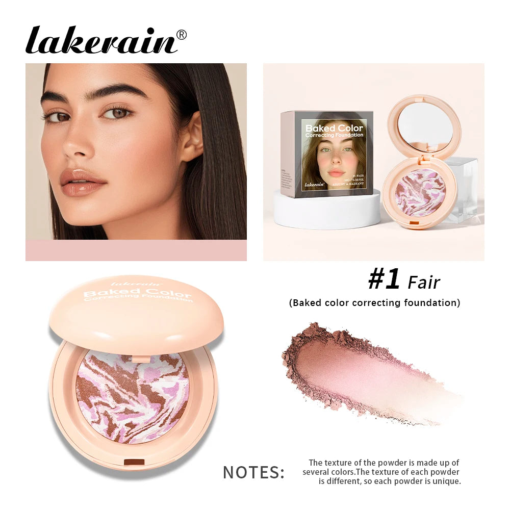 Demi Matte Natural Finish Baked Brighten Color Correcting Powder Foundation Buildable Light to Coverage Oil Control Makeup - AliExpress 66