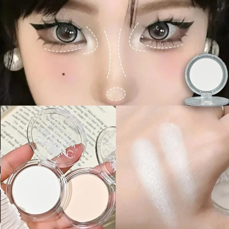Beige White Highlighter Palette Single Matte Face Nose Brighten Contour Makeup High Gloss Eye Shadow Lying Silkworm Rouge Powder - AliExpress 66