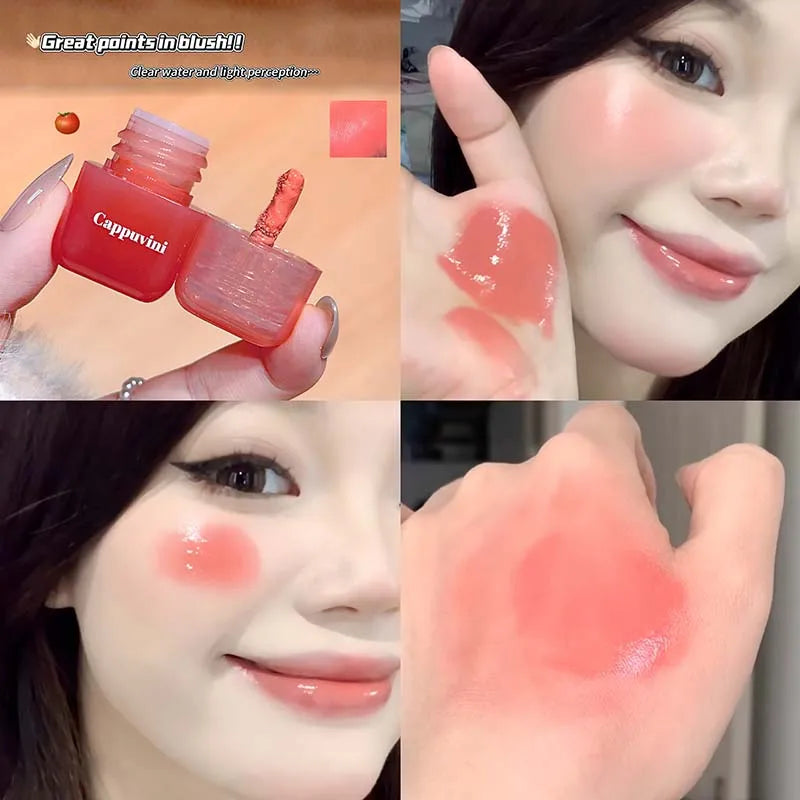 Mini Mirror Moisturizing Monochrome Liquid Blusher Brighten Natural Rouge Face Makeup Peach Blush Liquid Lip & Cheek Dual-use - AliExpress 66