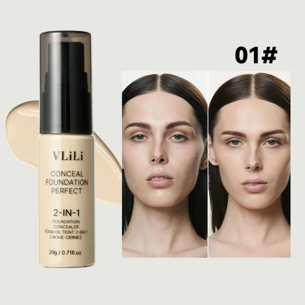 New Waterproof Liquid Foundation Oil-Control Matte Face Foundation Cream Sweat Proof Natural Foundation Concealer Cream