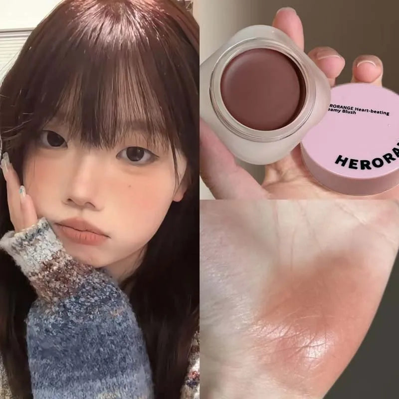 Purple Blush Cream Cheek Rouge Rose Brown Mud Palette Long-Lasting Waterproof Monochrome Brighten Face Moisturizing Blush Makeup - AliExpress 66