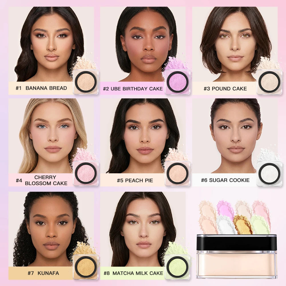 Matte Loose Setting Powder Oil Control Waterproof Brightening Long Wear Soft Texture Natural Face Cosmetics Daily Woman Makeup
