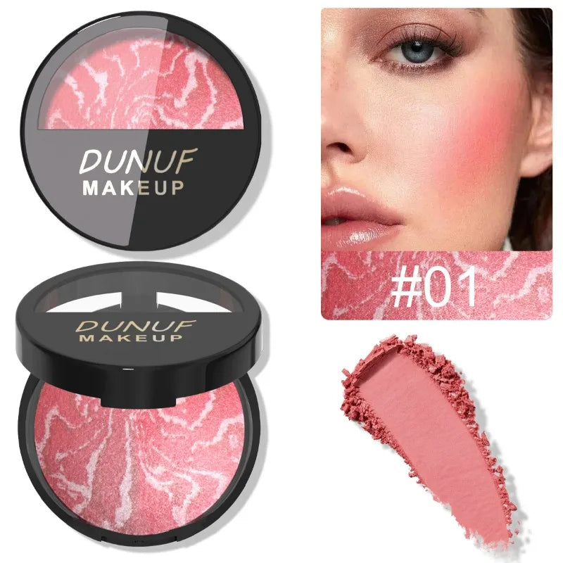 6 Colors Blush Palette Waterproof Lightweight Breathable Long Lasting Smooth Baked Powder Blusher Correcting Foundation