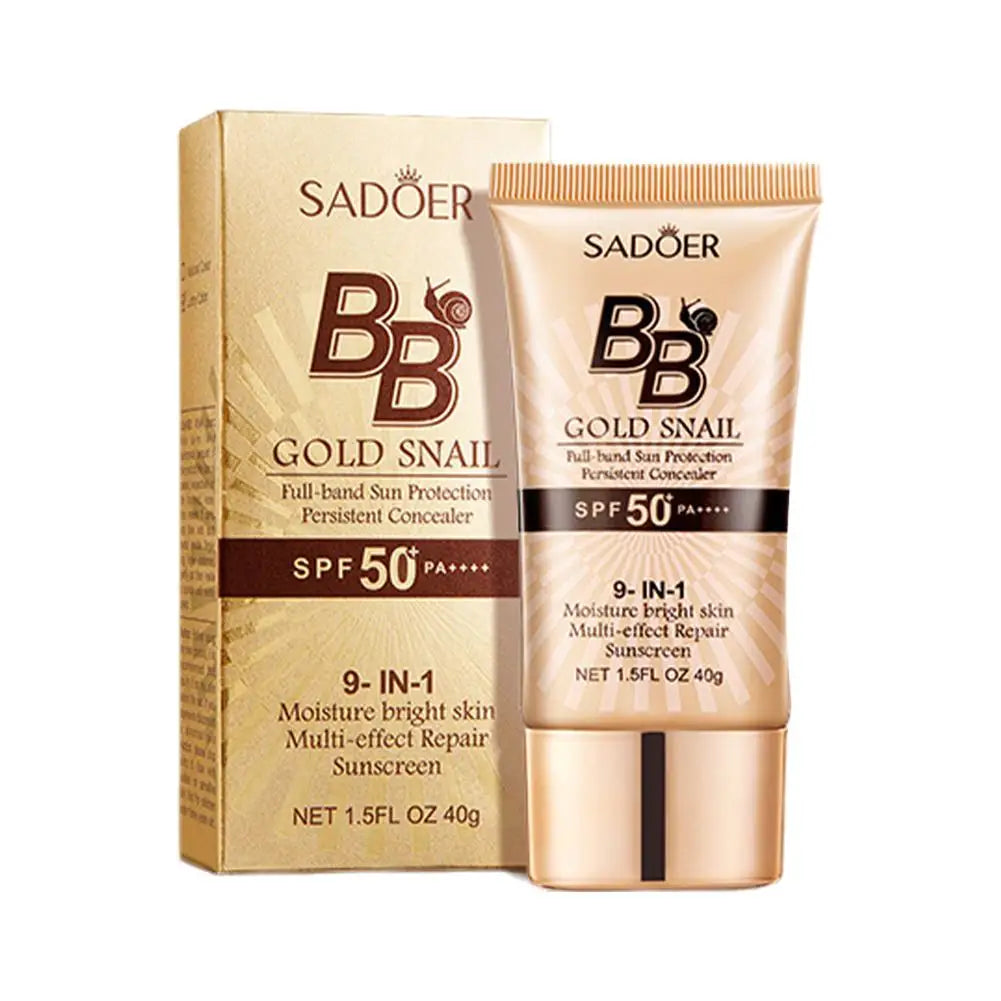 SPF50+ Gold Snail Sunscreen BB Cream Whitening Foundation Concealer Moisturizing Long Lasting Even Skin Tone Makeup Base Primer - AliExpress 66