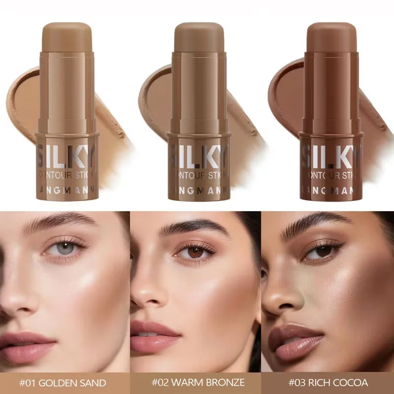 Tri-Color Multi-Functional Face Brightening Contour Stick Contouring &Brightening Skin-Perfecting Stick Waterproof Concealer Pen - AliExpress 66