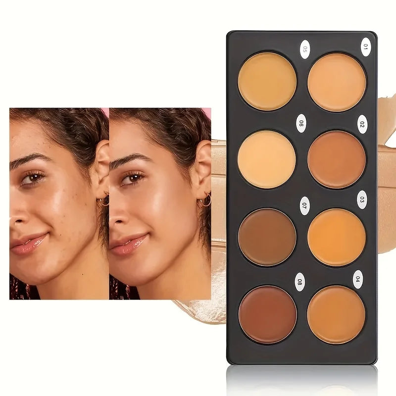 Professional 8-in-1 Makeup Palette, 8 Shades Contour Concealer, Dark Skin Tone, Waterproof Concealer, Bronzer Wheat, Face Palett - AliExpress 66