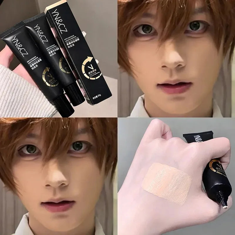 White Liquid Foundation for Halloween Goth Makeup Waterproof Full Coverage Primer High Concealer Cosplay Foundation Face Paint