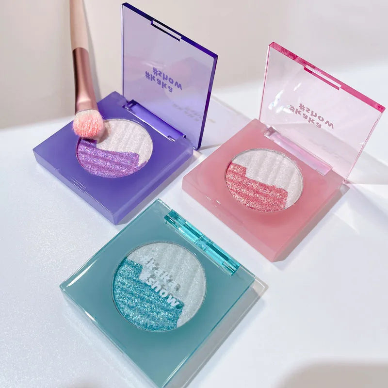High Gloss Chameleon Highlight Palette Aurora Purple Fine Glitter Eyeshaow Shiny Face Body Brightening Shimmer Contour EyeMakeup