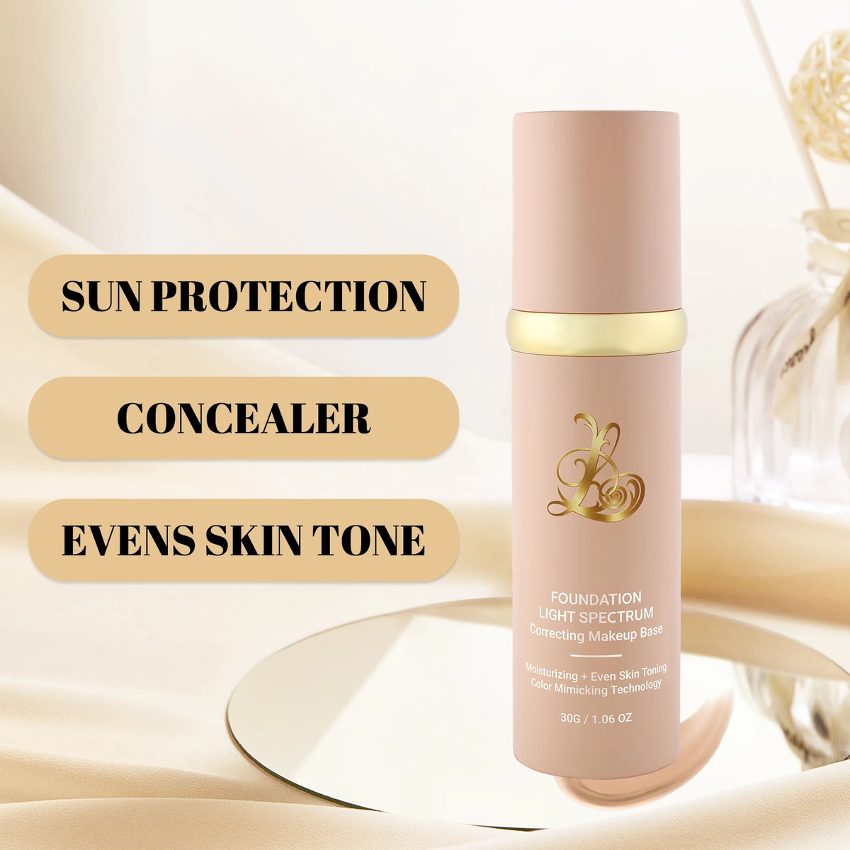 3-in-1 Smart Foundation 30g - Sunscreen, Concealer & Color Match, Light Spectrum Tech for Even Tone & UV Protection. - AliExpress 66