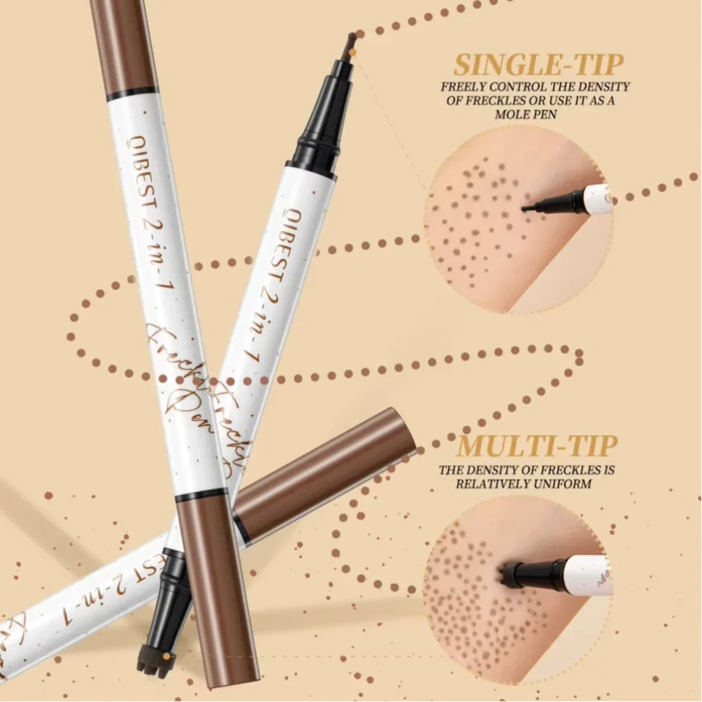Double-end Freckles Stamp Pen Makeup 2-IN-1 Freckle Seal Waterproof Face Concealer Contour Natural Brown Freckle Cosmetic
