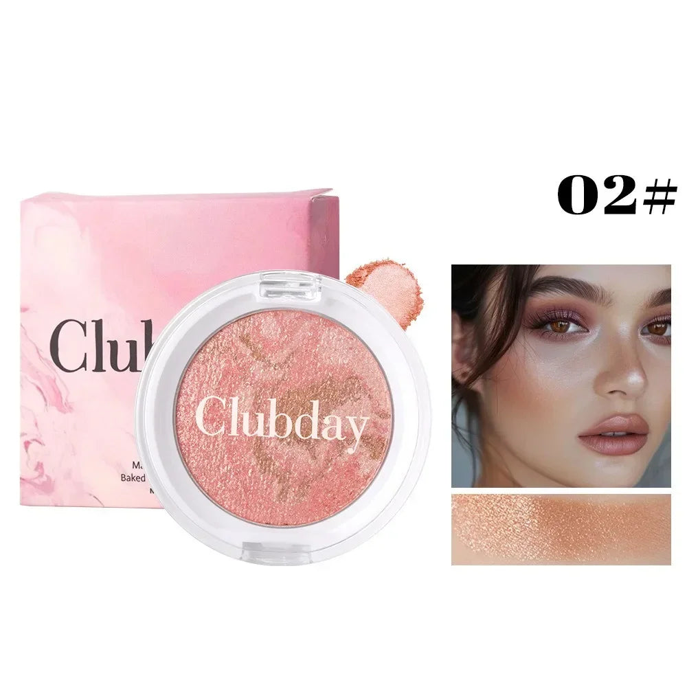 Pearly Blush Marble Pattern Face Baked Brighten Blush Highlight Long-lasting Natural Highgloss High Pigment Contour Face Makeup - AliExpress 66