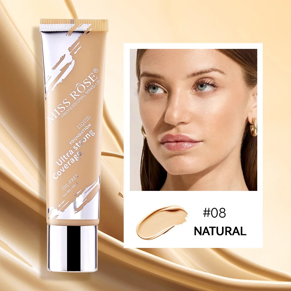Oil?control LongLasting Foundation Cream Natural Buildable Coverage Concealer Makeup Base Sweat Proof Non?fading Facial Cosmetic