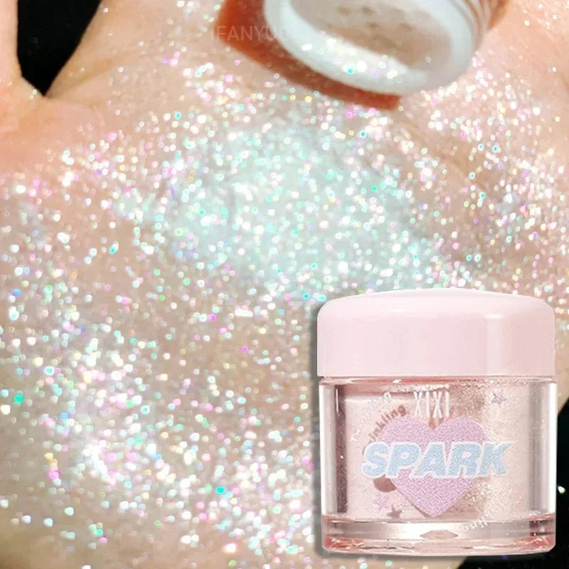 Dream Glitter Highlighter Powder Face Brightening Pearl Three-dimensional Highlighter Powder Shimmer Eye Shadow Makeup Cosmetics