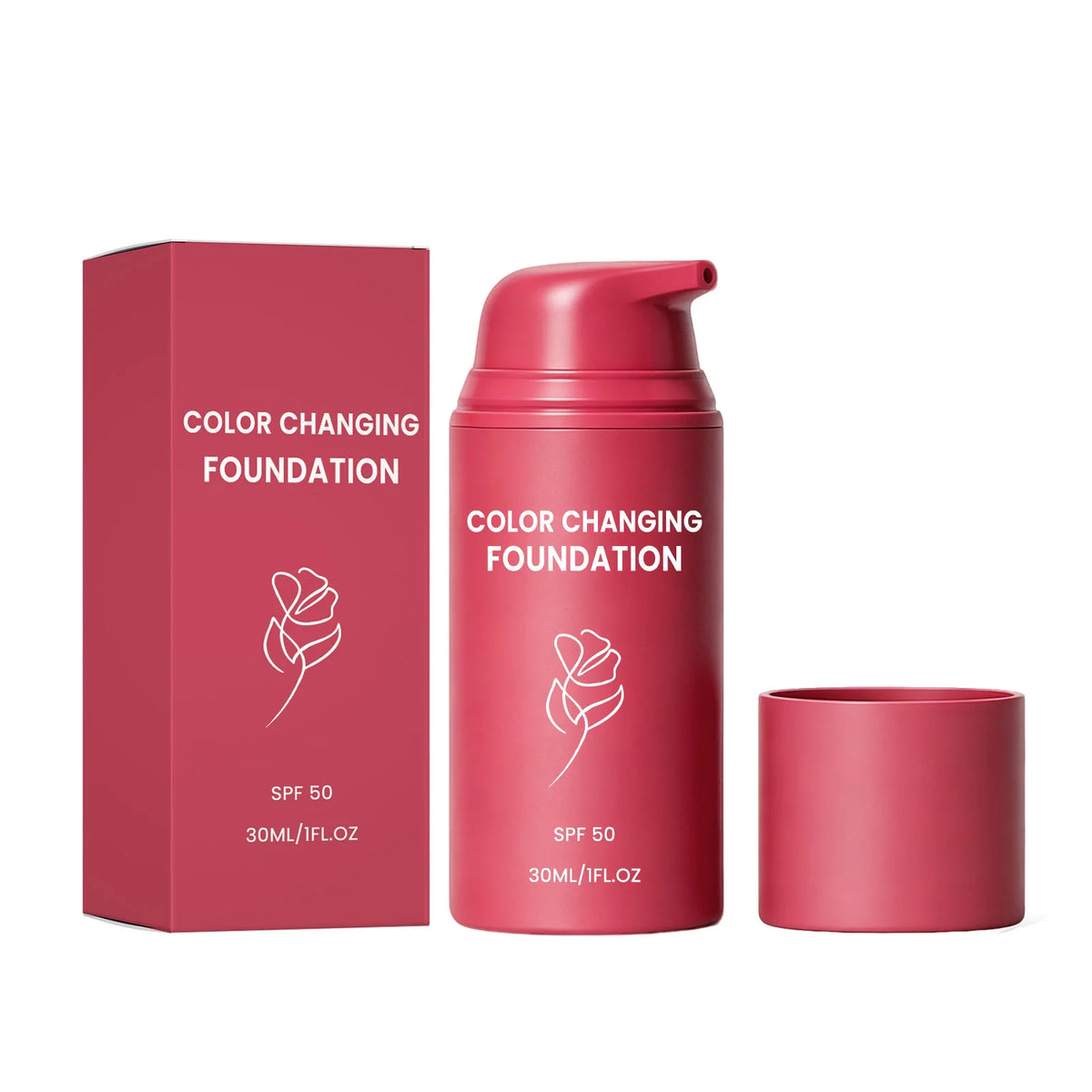 Color Changing Foundation Spf50 Full Coverage Natural Radiant Adaptive Skin Tone Liquid Foundation Face Makeup