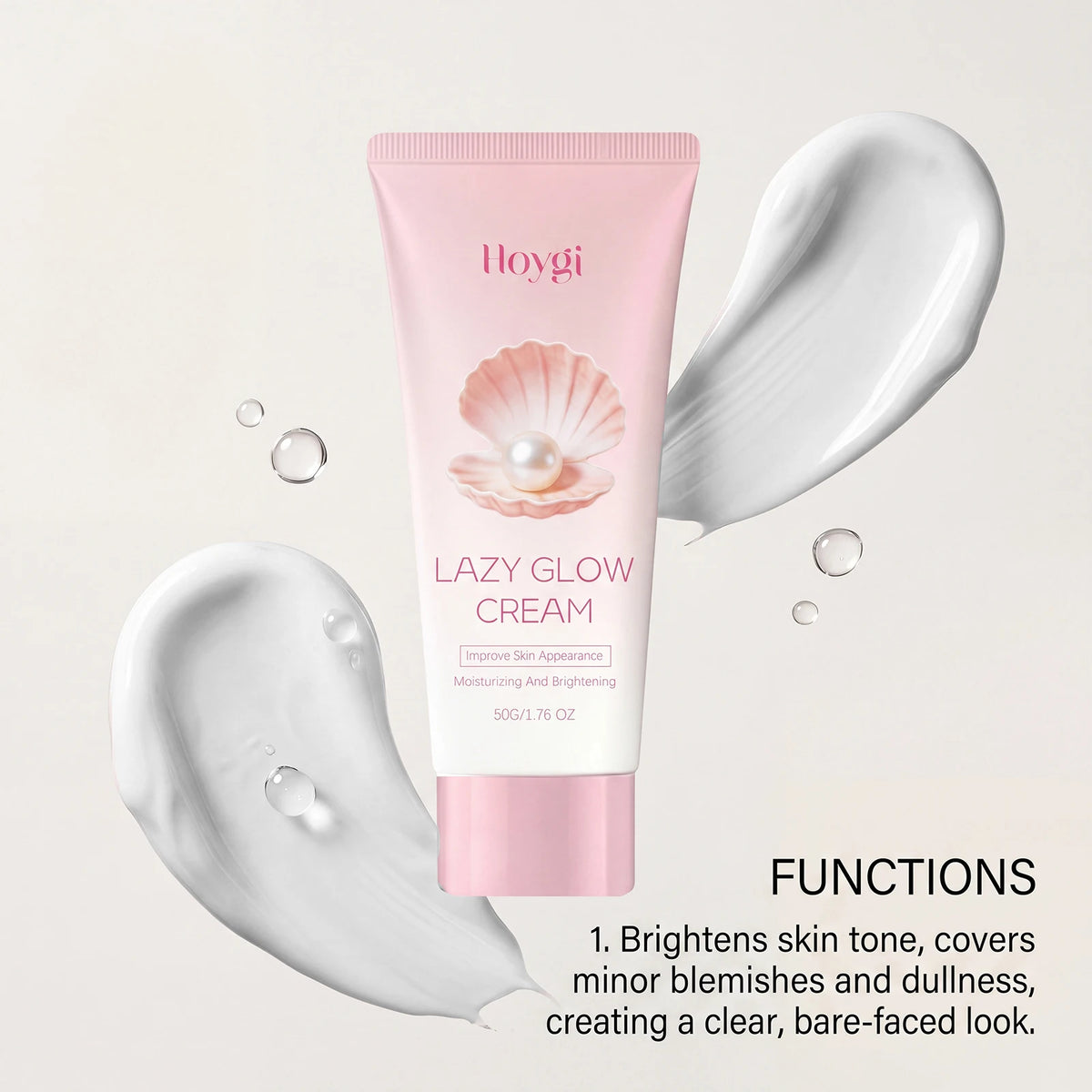 50g Lazy Face Cream Moisturizing Improve Skin Texture Enhance Smoothness Glowing Perfect Concealer Lazy Makeup Foundation Cream