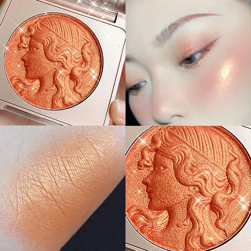 6g Young Girl Three Dimensional Relief Cheek Natural Blusher Shiny Orange Gold Blush Plate Rose Pink Monochrome Blusher Makeup - AliExpress 66