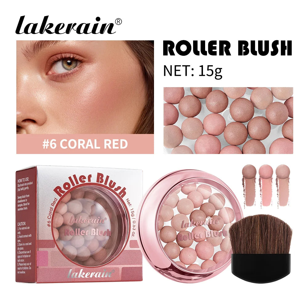 Lakerain Roller Blush Long-lasting Holding Natural Makeup Spherical Appearance Design Powdery Texture Pearlescent Effect Blush - AliExpress 66