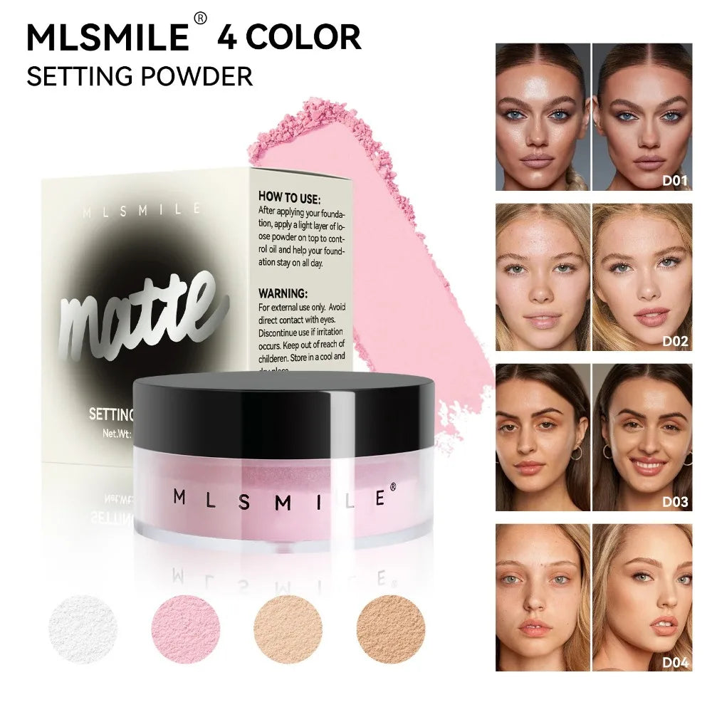 New 4 Colors Matte Loose Powder Breathable Long-Lasting Facial Powder Oil-Control Skin Finish Setting Powder Face Makeup - AliExpress 66