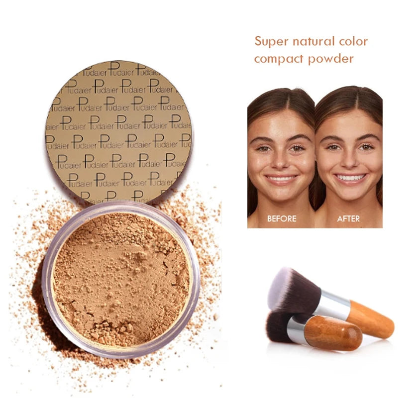Pudaier 8 Colors Oil-control Loose Powder Waterproof Long-lasting Full Coverage Face Setting Powder Compact Makeup Cosmetics