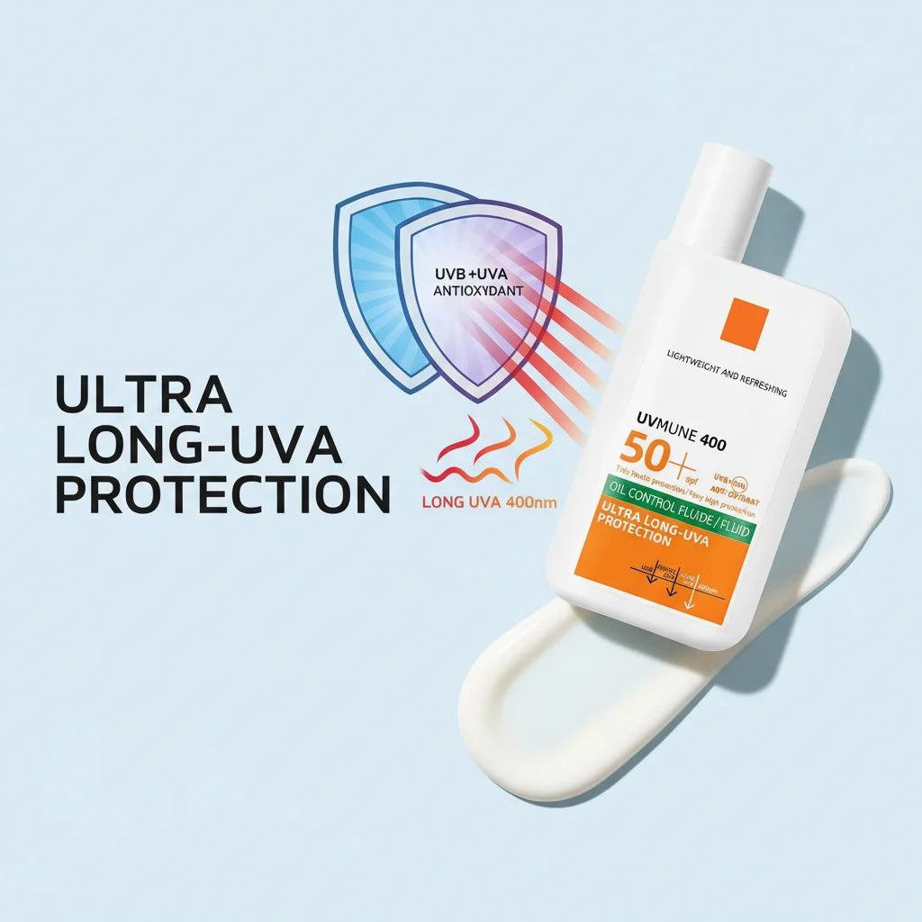 SPF50+ Sunscreen Lotion Lightweight Non-Greasy UV Protection Face Body Sunscreen Lasting Moisturizing Refreshing Sunburn Defense
