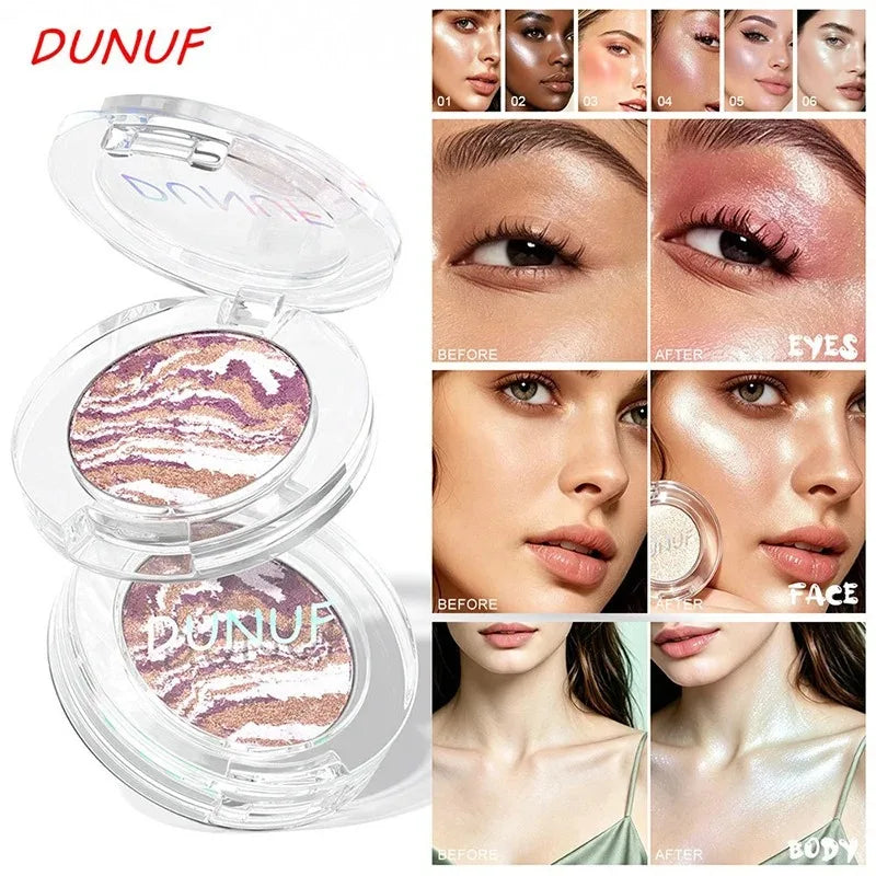 Fine Shimmer Highlighter Powder Brighten Contour Makeup Flash Pearl Marble Baked Powder Lasting Eyeshadow Blush Palette for Gift - AliExpress 66
