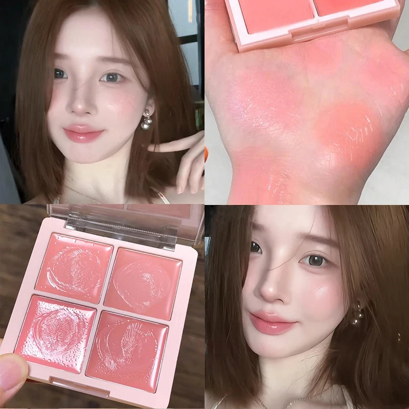 4 Color Blush Cream Natural Nude Makeup Brightening Water Light Peach Cream Blush Milk Pink Cream Cheek Blusher Palette Cosmetic - AliExpress 66