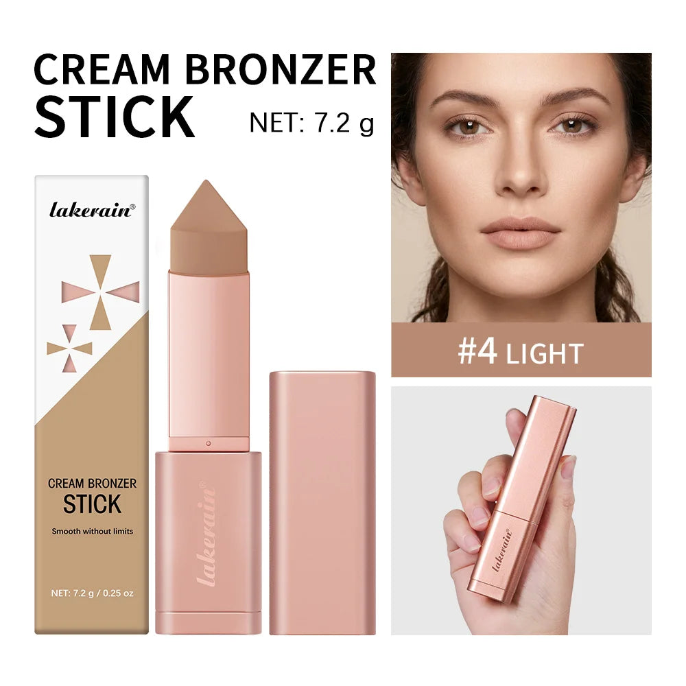Cream Bronzing Stick Smooth Seamless Longwear Natural Glow Contour Shaping Makeup Blendable Buildable for All Skin Types