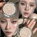 Three-Color Lion Facial Contour Highlighter Powder Makeup Palette Pearl White Shimmer Atmosphere Potato Puree Highlighter Plate - AliExpress 66