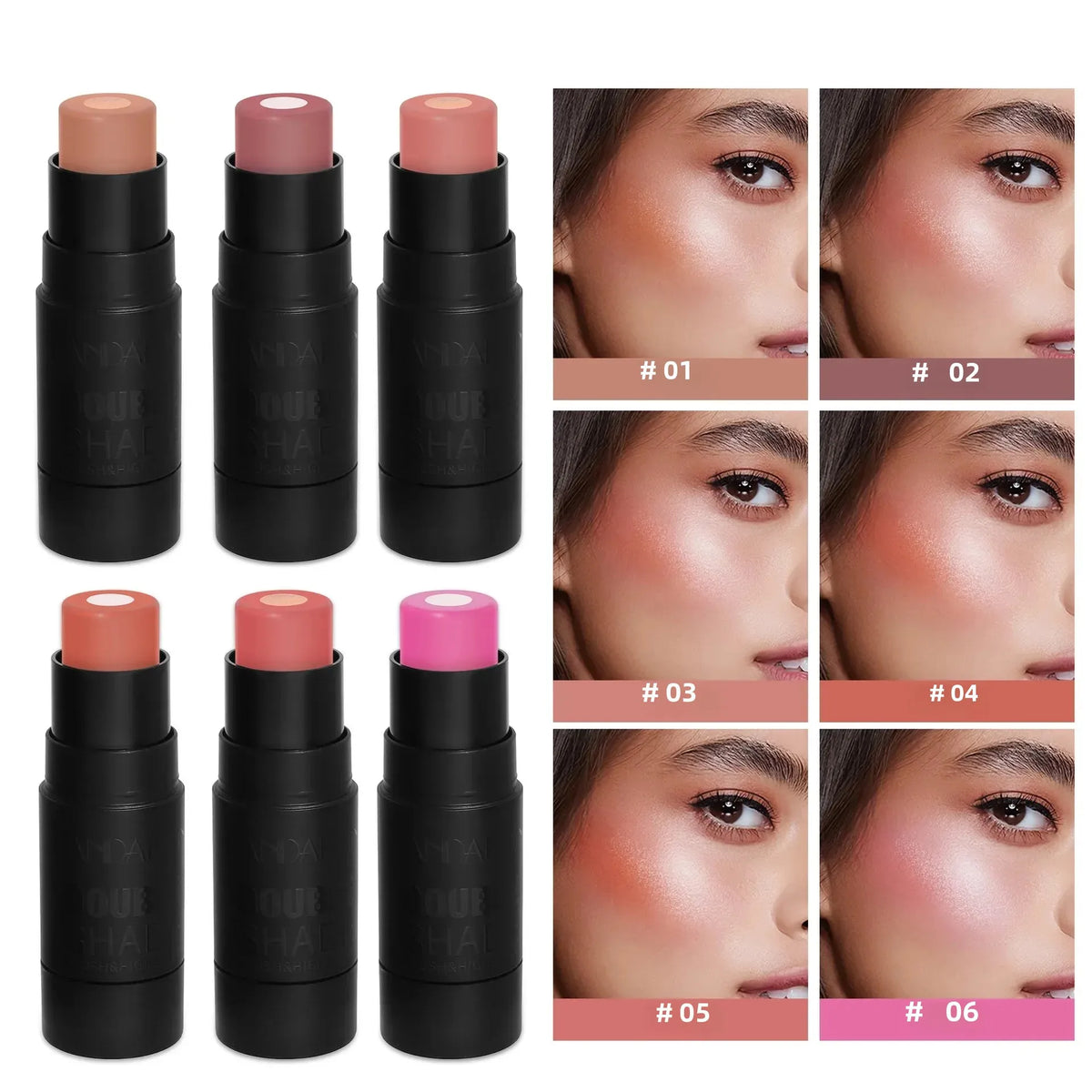 Velvety Sandwich Blush Highlighter Stick - Long-Lasting Rouge Tint Cream Face Contour Stick for Cheeks Lips & Eyes Blend Well - AliExpress 66