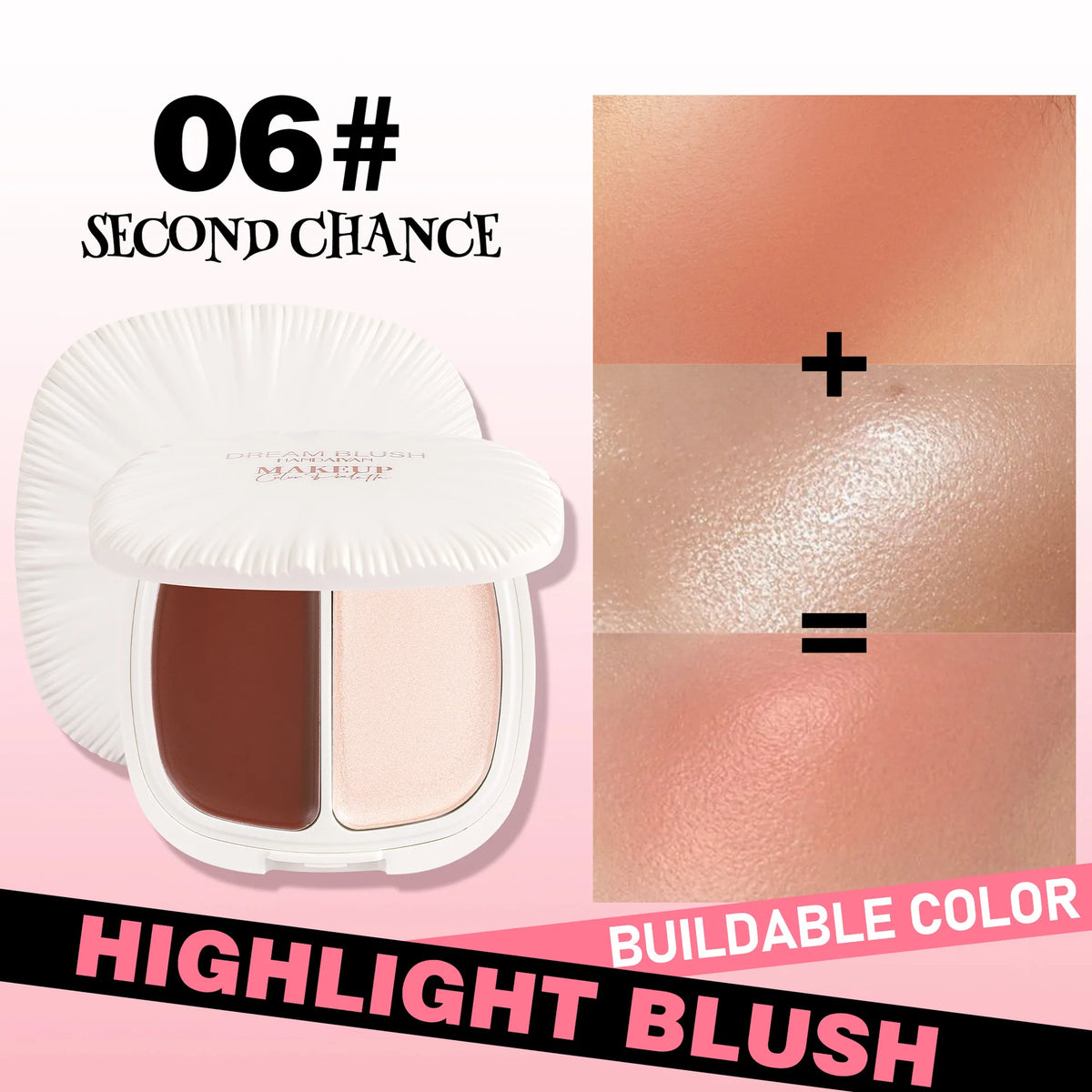 2 In 1 Dream Blush Highlighter Palette Natural Glow Face Contour Long Lasting Luminous Finish Healthy Radiance Duo - AliExpress 66