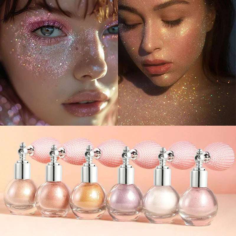Diamond High Gloss Glitter Spray Highlighter Powder Brighten Polarization Fairy Powder Face Body Illuminator Makeup Cosmetics - AliExpress 66
