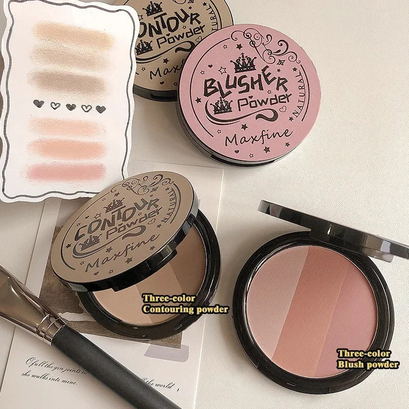 2/3 Color Bronzer Highlighter Palette Face Matte Brown Coffee Contour Shadow Powder Rose Pink Blush Highgloss Illuminator Makeup - AliExpress 66