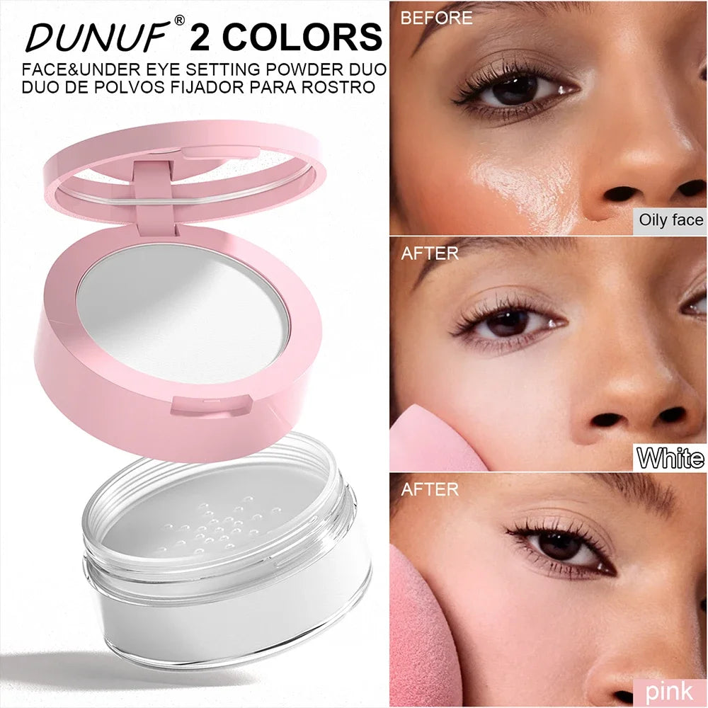 Oil Control Loose Powder Invisible Pores Matte Finish 2In1 Pressed Setting Powder Waterproof Smooth Face Under Eye Long Lasting - AliExpress 66